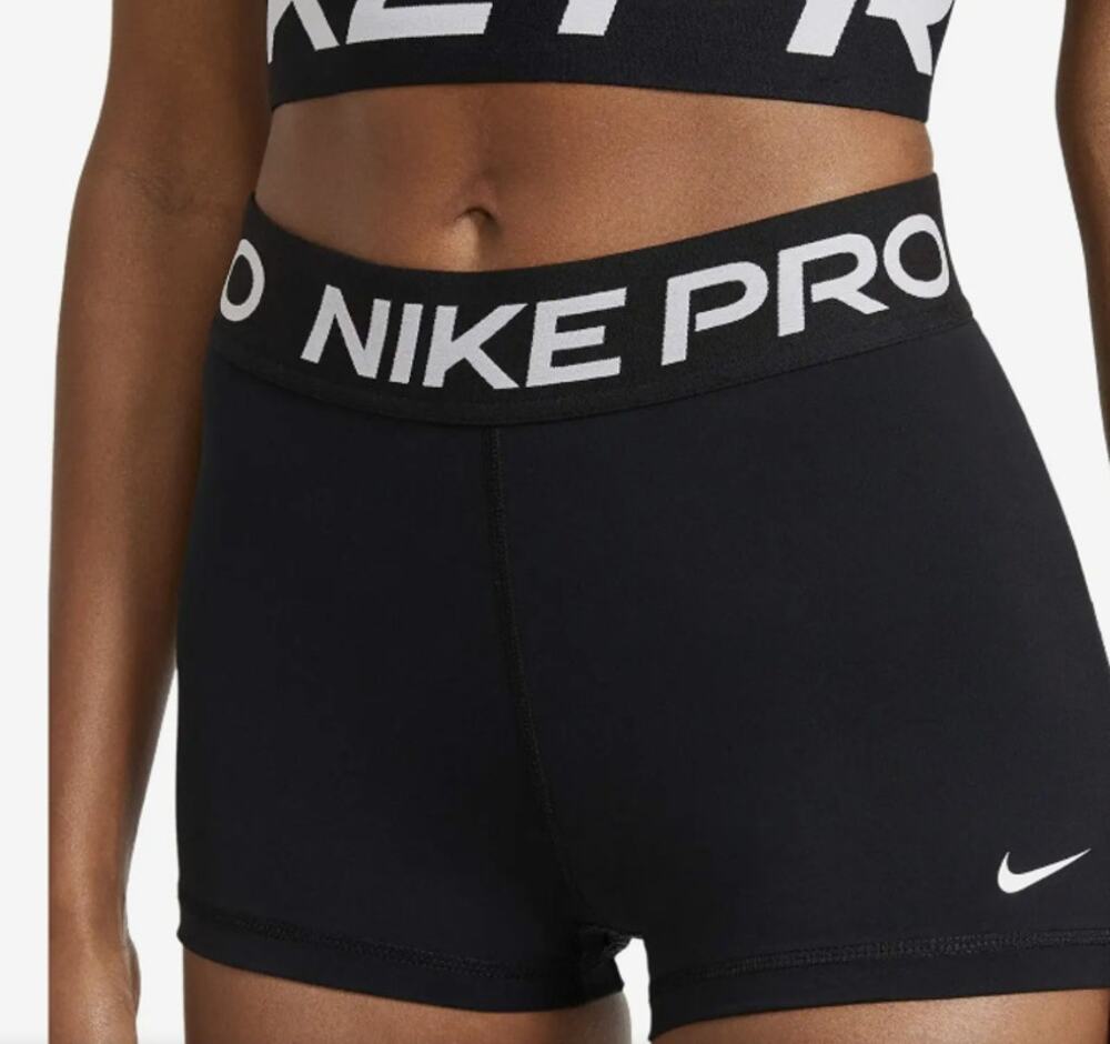 Nike Women's Small Black Nike Pro 3" Mid-Rise Athletic Biker Shorts Active A27-5